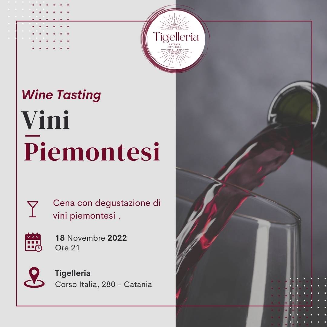 Wine tasting vini piemontesi 18 Novembre